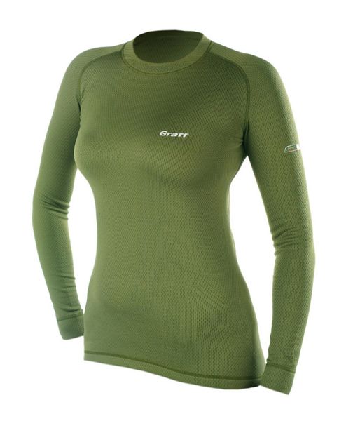 Термобілизна футболка з довгим рукавом жіноча Duo Skin 300 - оливковий - XS 901-D фото
