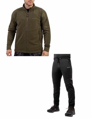 Кофта флісова (POLARON X) колір оливка  і штани чорні спортивні - M 228-P-BL-OL-2\225-SP-1 фото
