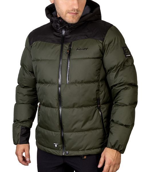Куртка стьобана мембранна утеплена OUTDOOR Primaloft&reg;- чорний/оливковий - M 645-O фото
