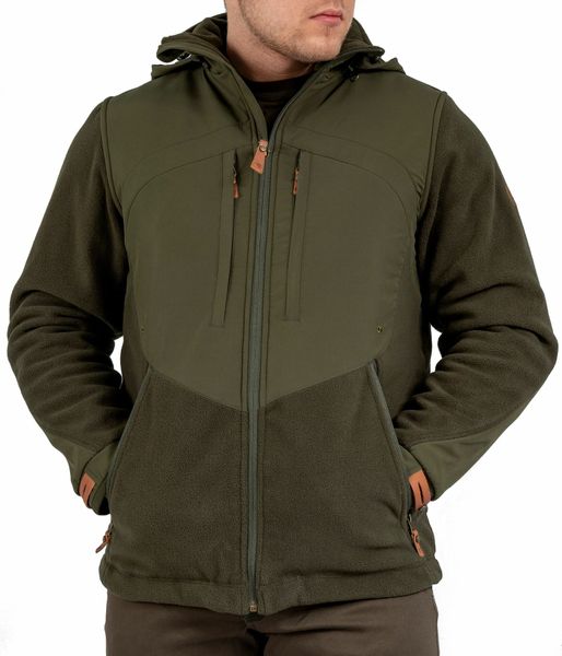 Куртка флісова з капюшоном POLARON X400 - оливковий - S 572-WS фото