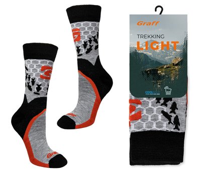Шкарпетки термоактивні з вовни меріноса Trekking Light - коричнево-оливковий - 43-46 059 фото