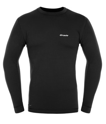 Термобілизна футболка з довгим рукавом чоловіча Duo Skin 300 GRAFF - чорний - S 901-1 фото