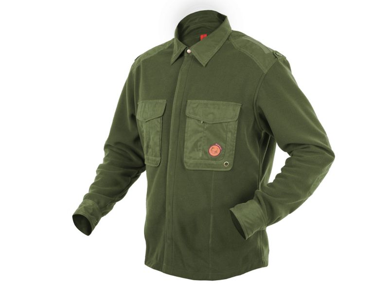 Флісова сорочка POLARON X-200 з накладками на плечі - оливковий - M 828-KO-P-1 фото