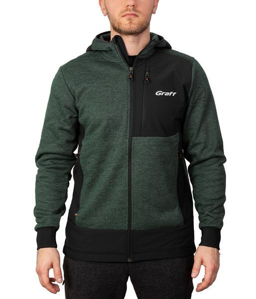 Комплект флісовий з трикотажними вставками зелений\чорний- 2XL 233-P-BL/233-P-SP фото