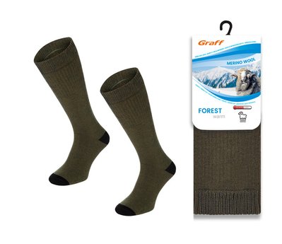 Шкарпетки термоактивні з вовни меріноса Forest WARM зимові - коричнево-оливковий - 35-38 056 фото