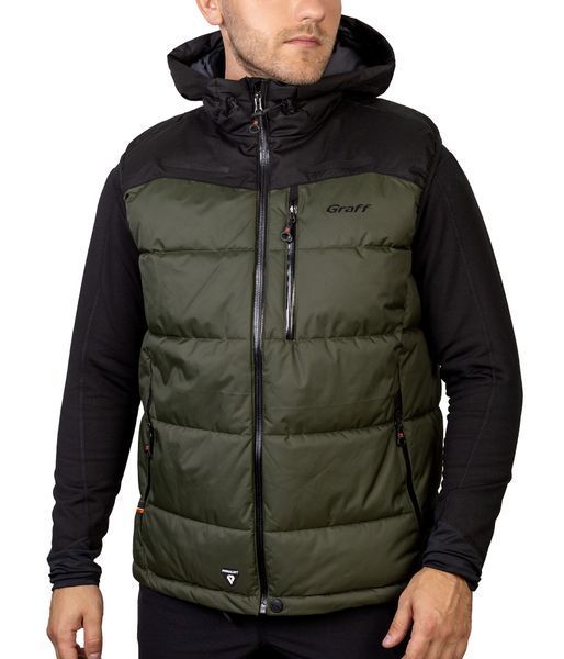 Жилет стьобаний мембранний OUTDOOR Primaloft&reg;- чорний/оливковий - 2XL 445-O фото