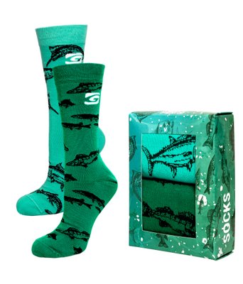 Набір шкарпеток Дуопак з бавовни 2пари\уп - принт риби - 39-42 064 фото
